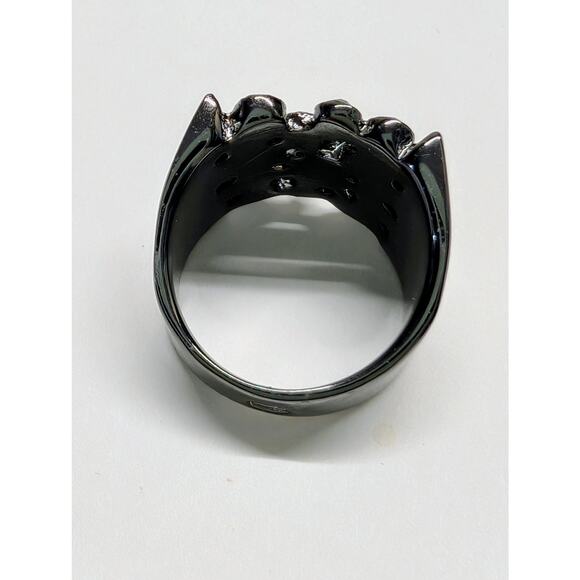 Black Crystal Statement Ring Size 8 - Picture 3 of 8